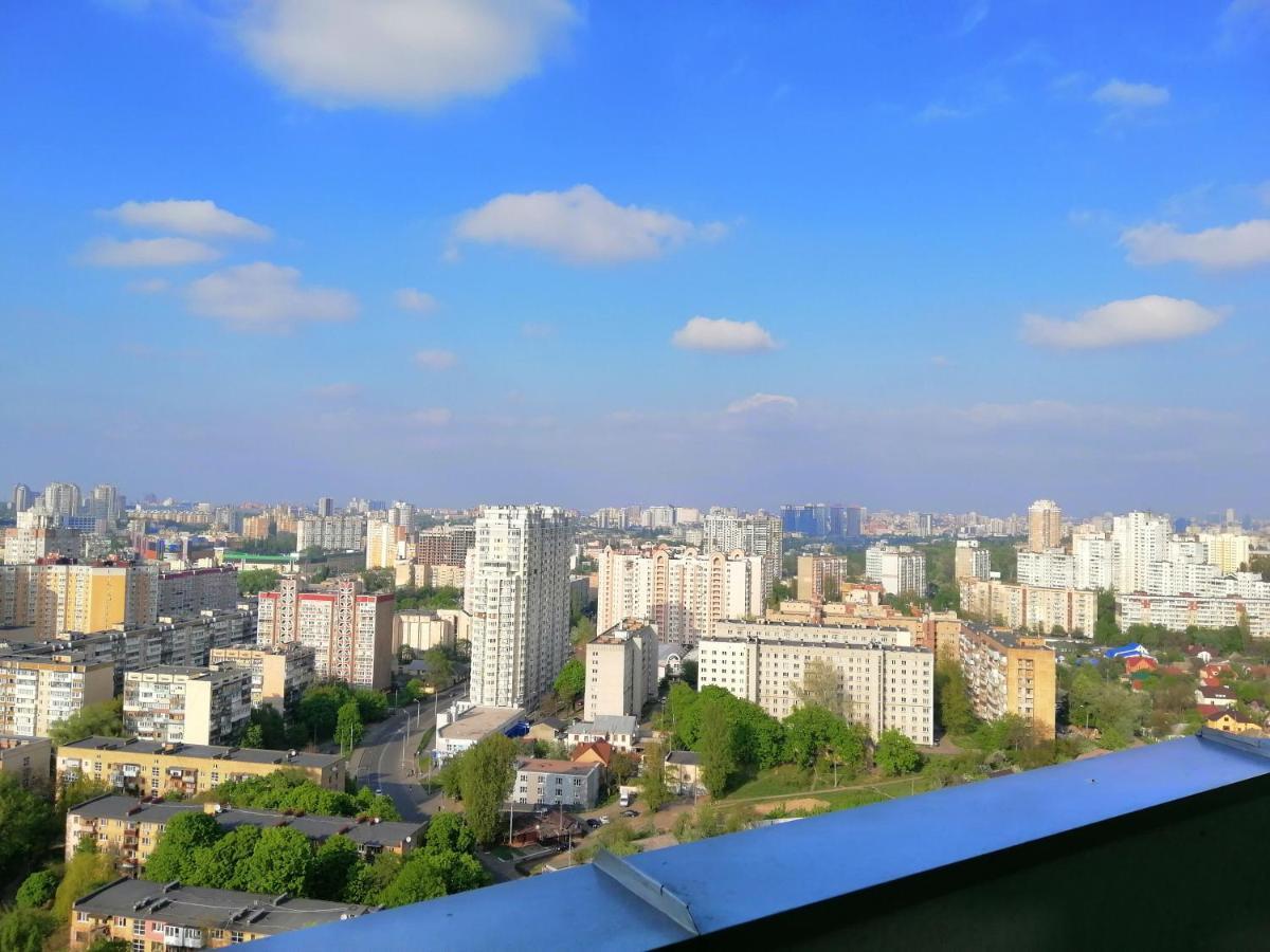 Видовая 25Й Этаж. Новый Дом. Шалимова, Isida. Шулявская, Гарматная, Индустриальный Мост. Космополитан. Большевик. Жд Вокзал. Kiev Eksteriør billede